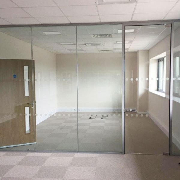 double glazed glass partition
